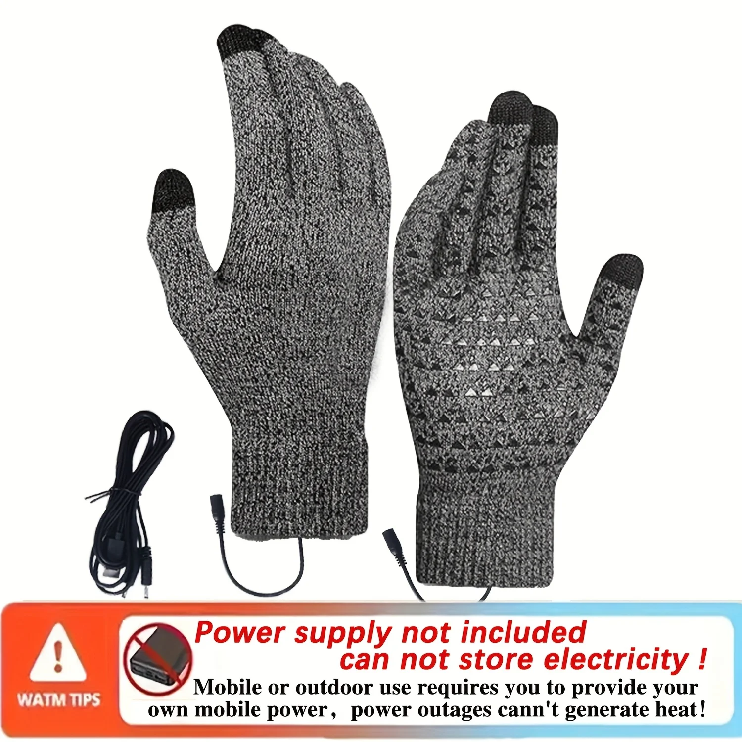 Gants à écran tactile avec doigts complets, gants métropolitains USB, chauds, coupe-vent, cyclisme, sports de plein air, course à pied, moto, ski, hiver