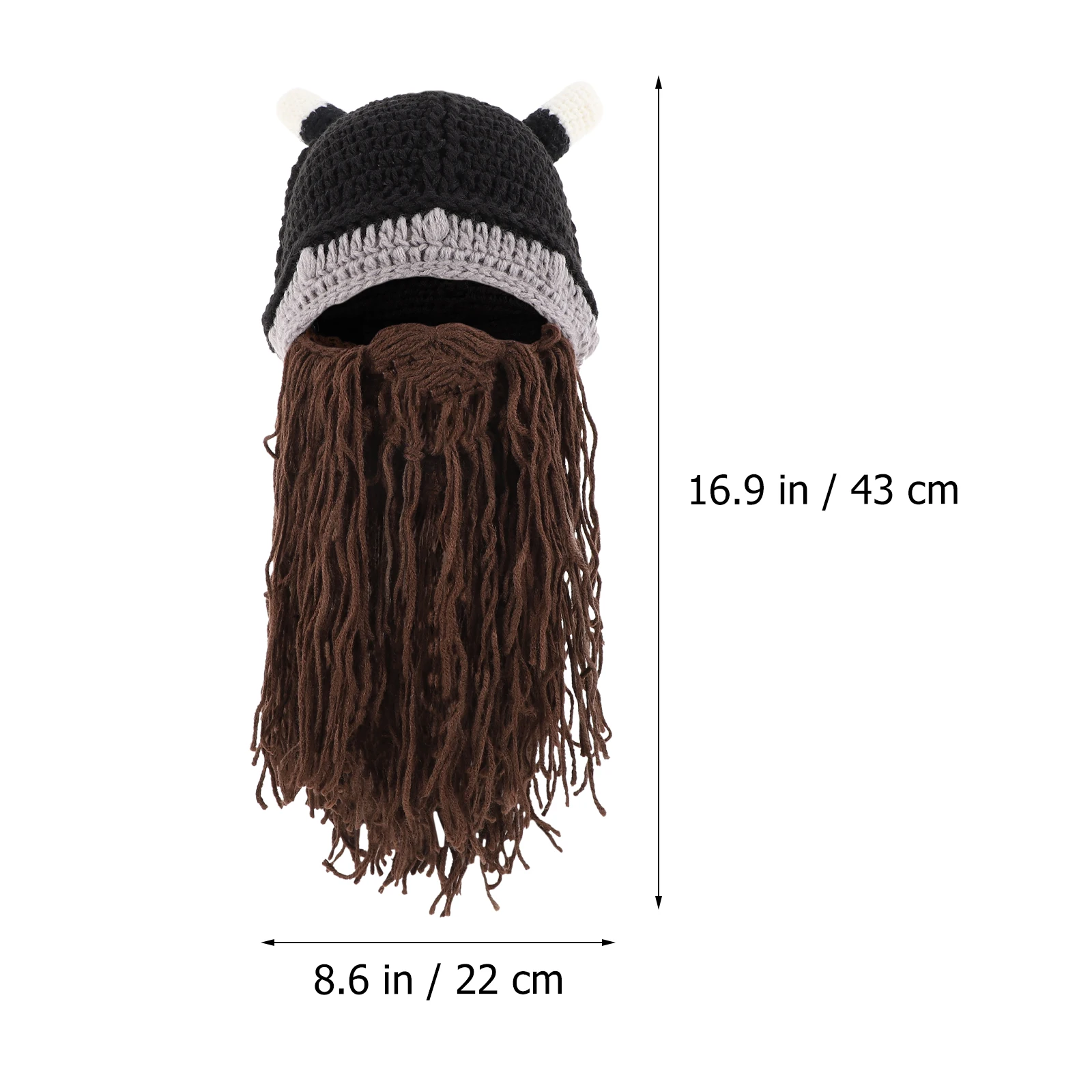 

Viking Hat Lightweight Comfortable One Size Fits Most Practical Decorative Halloween Xmas Beard Hat Cosplay Headwear Cow Horn