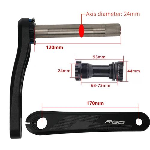 Imagen 2 del producto RGO 1 x 10 11 Platos y bielas de 12 velocidades Diente de águila para MTB XC / TR / AM 170 mm, 32T/34T/36T, BB68/73 Juego de platos