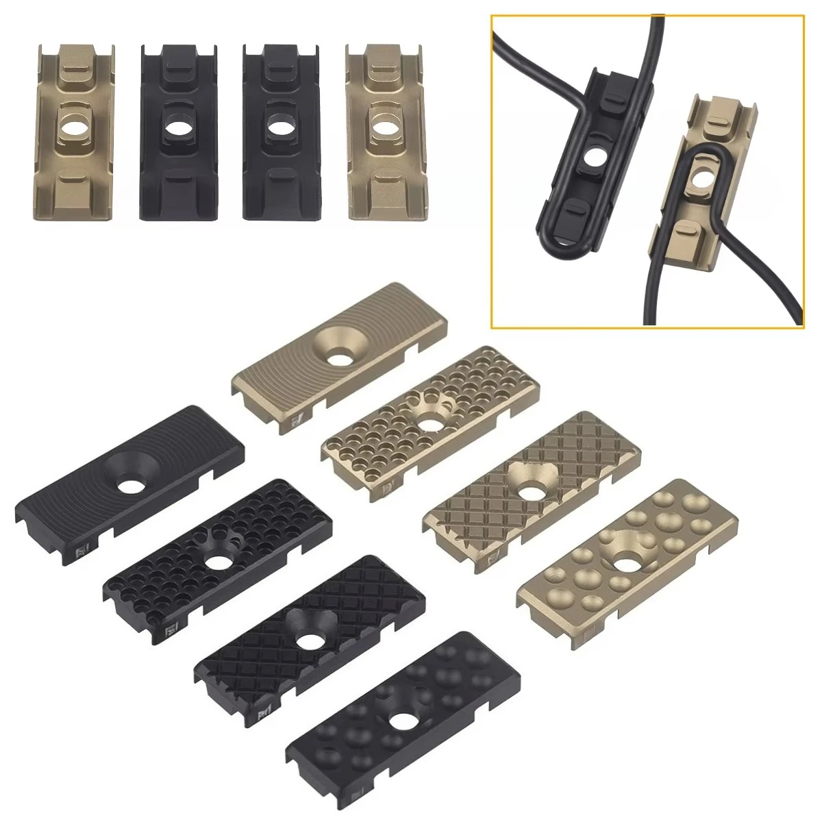 Tactical Aluminum M-LK Metal Wire Guide System Cable Management Rail Cover Mount Hunting Gear Fit Surefir Light Switch Clip
