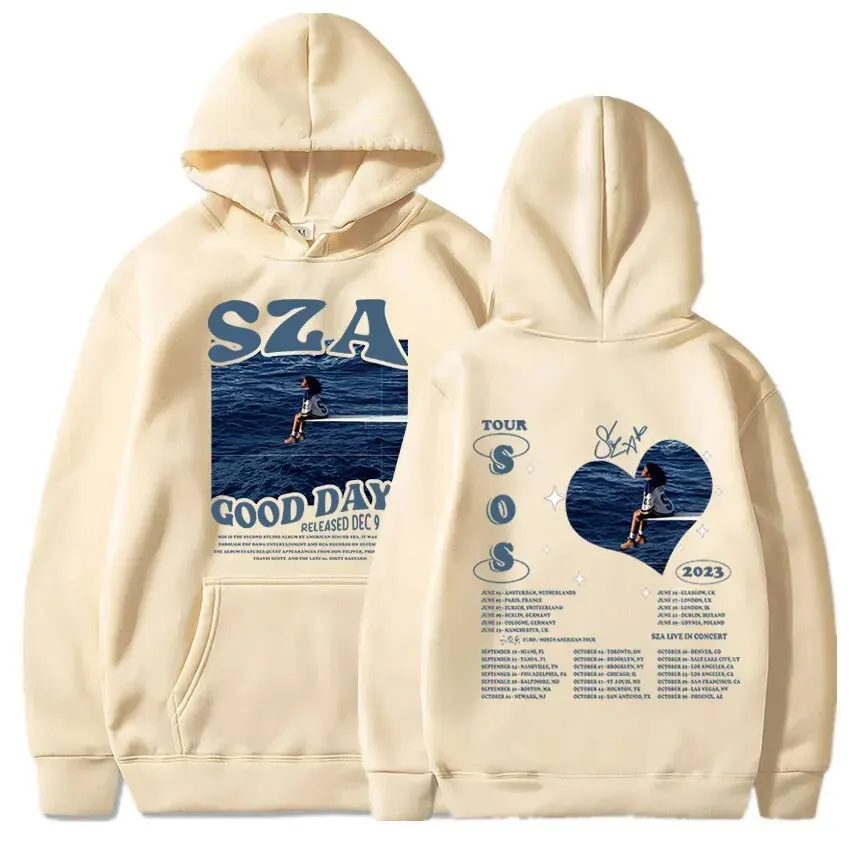 SZA SOS Good Days Men's Hoodie Men's and Women's Fashion Simple Long sleeved Pullover Street Harajuku Trendy Large Sweatshirt