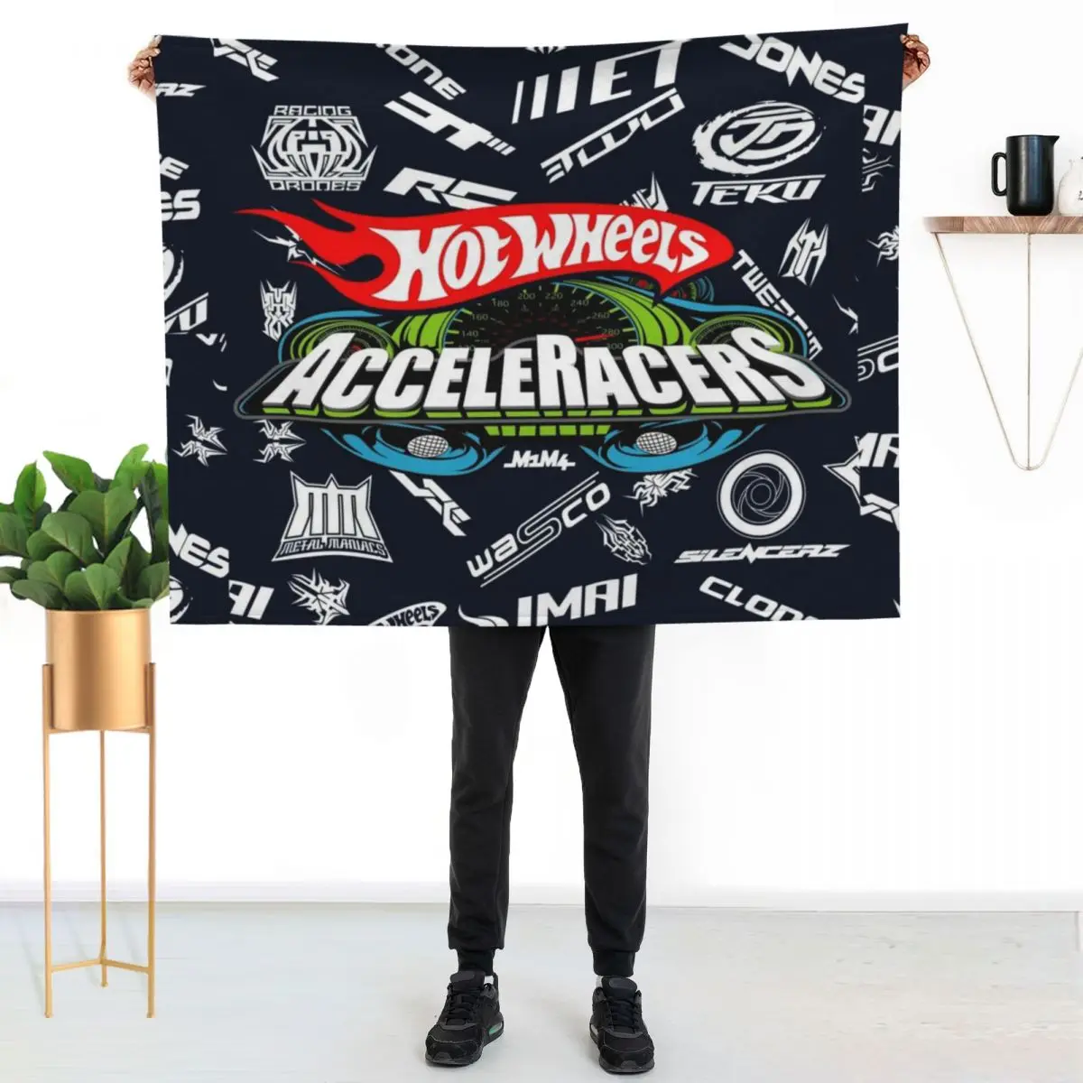 

AcceleRacers Logos Throw Blanket Elegant Warm Throw Blanket for Hotel Home