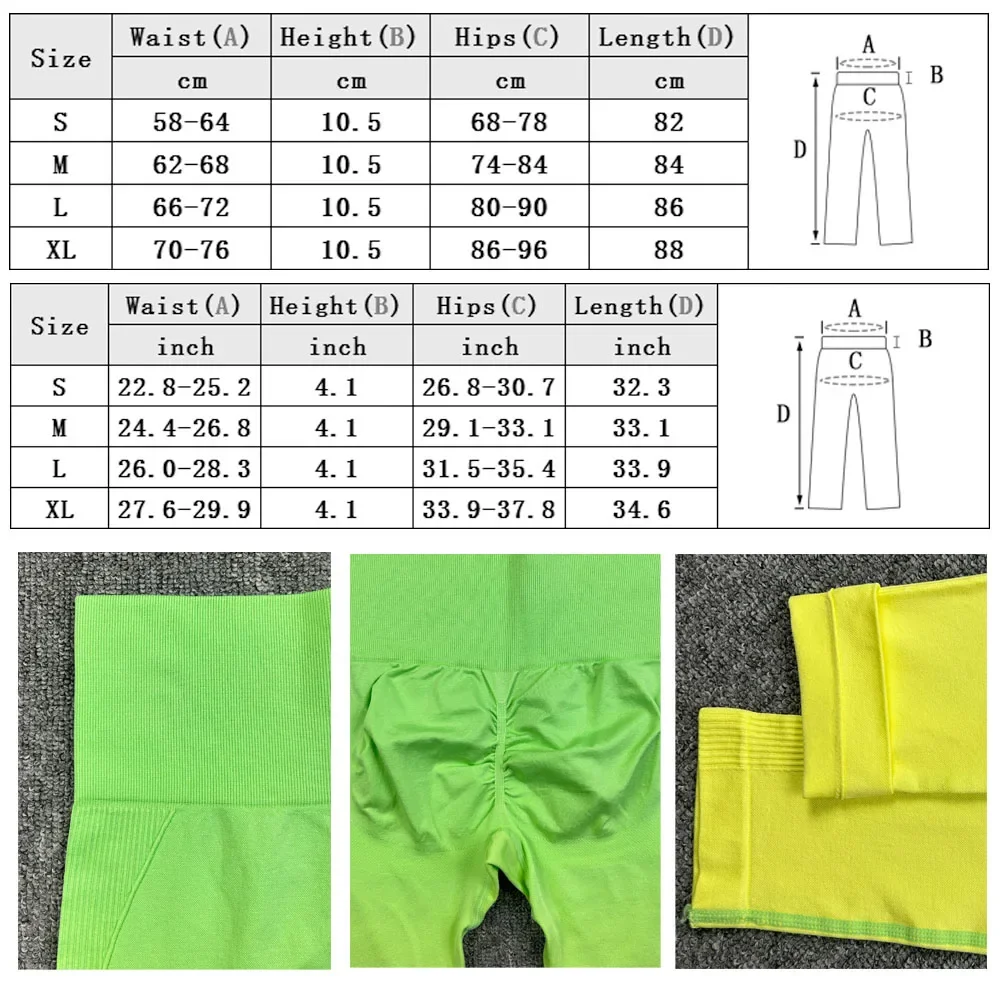 Leggings da yoga da donna con scrunch push up sfumati senza cuciture Collant a vita alta da fitness Pantaloni da palestra sportivi ad asciugatura rapida Solleva la modellatore di culo