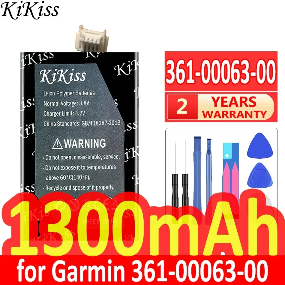 Potente batería KiKiss de 1300 mAh para Garmin 361-00063-00