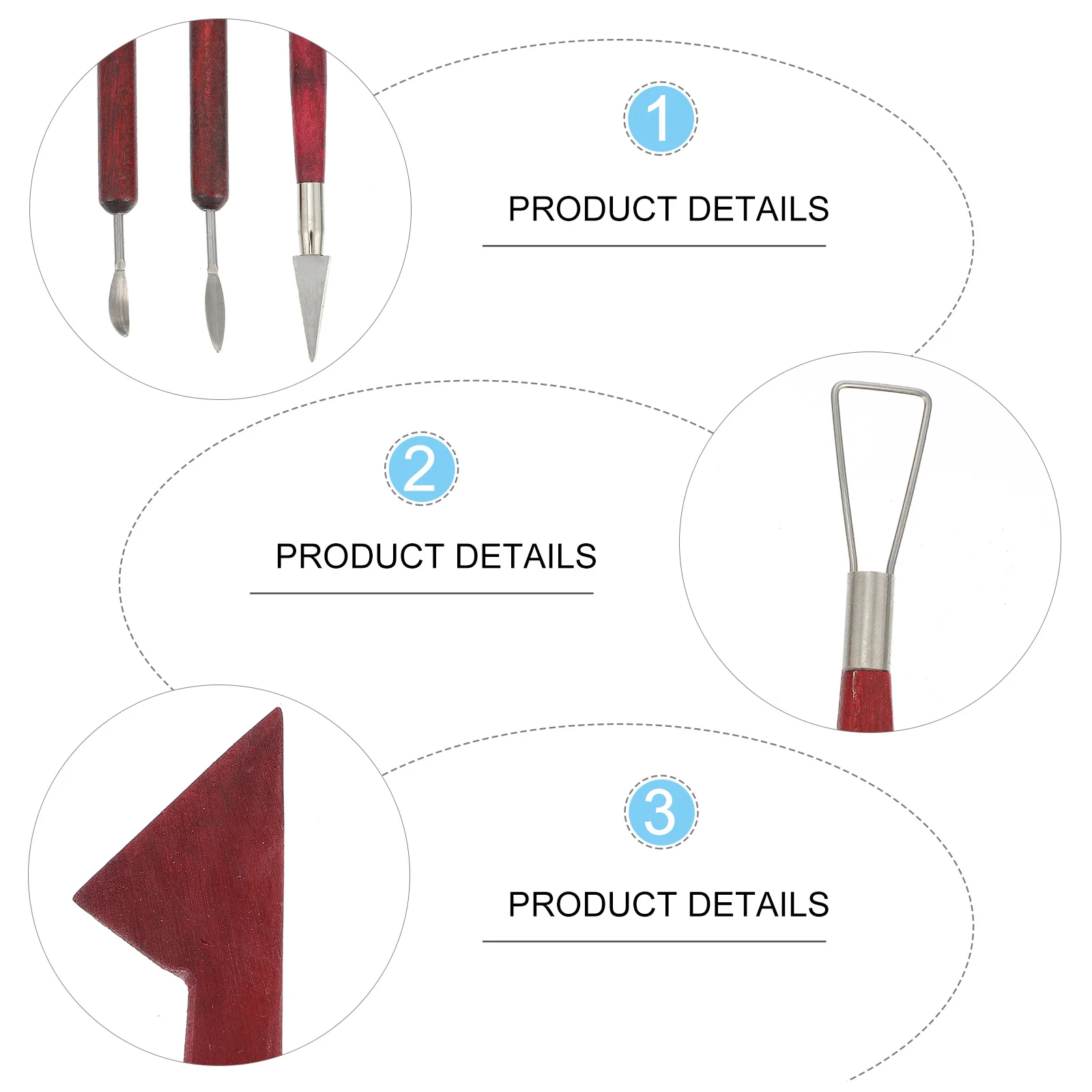 

1Set Polymer Clay Sculpting Tool Set Durable Easy Use Pottery Modeling Scraper Decorative Effects Pottery Tool