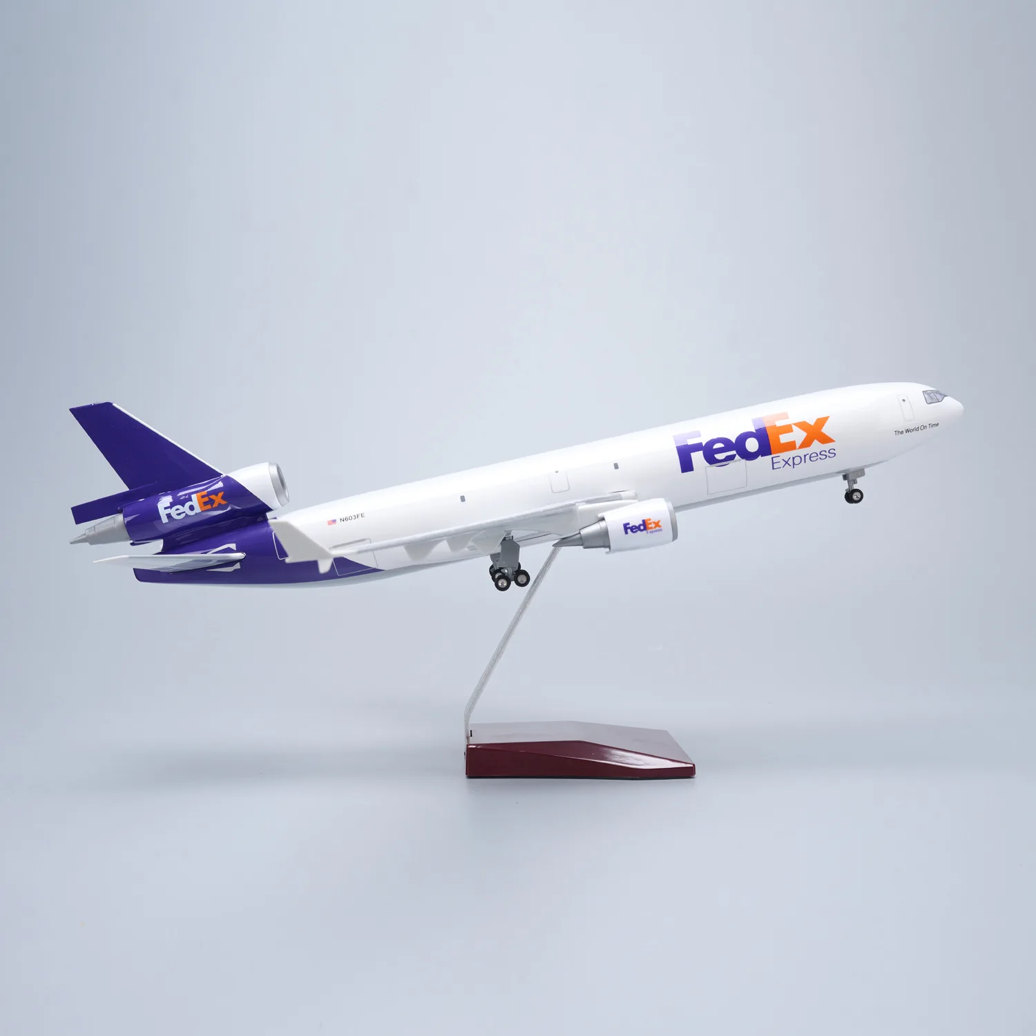 Modèle d'avion en résine FedEx Cargo Airways de 47 cm avec train d'atterrissage sur roues, jouet de collection pour les passionnés d'aviation, cadeau