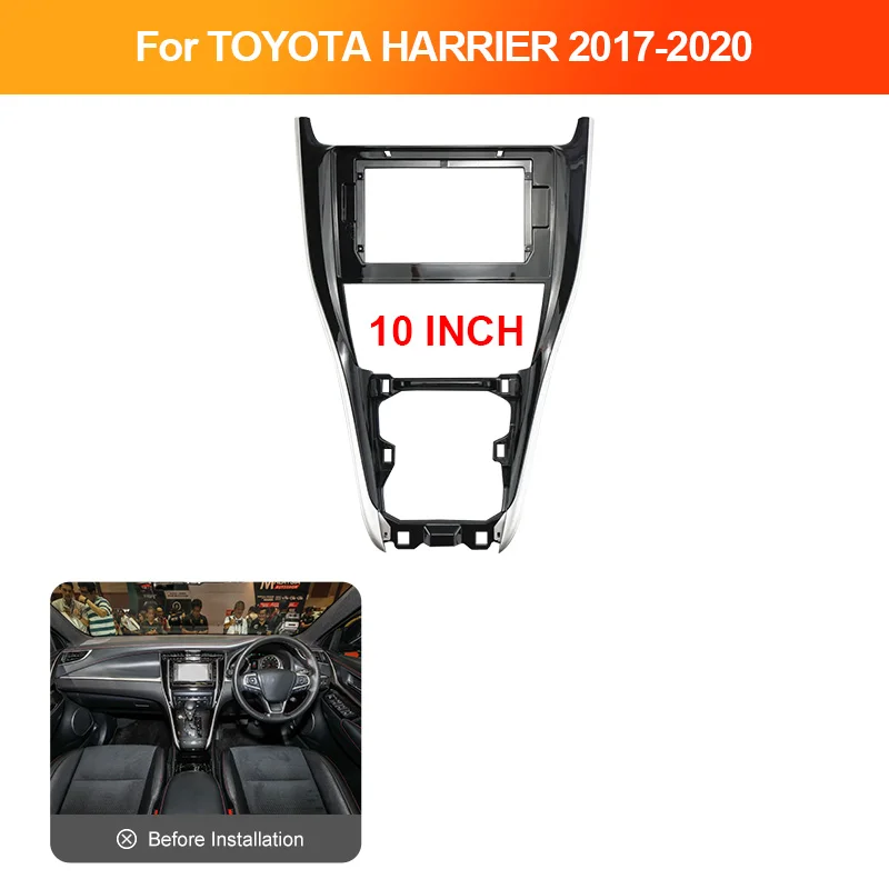 10.1INCH Car DVD Player Dash Fitting Panel RHD Frame Kit Car Audio 2DIN Fascia Adapterx For TOYOTA HARRIER 2017-2020