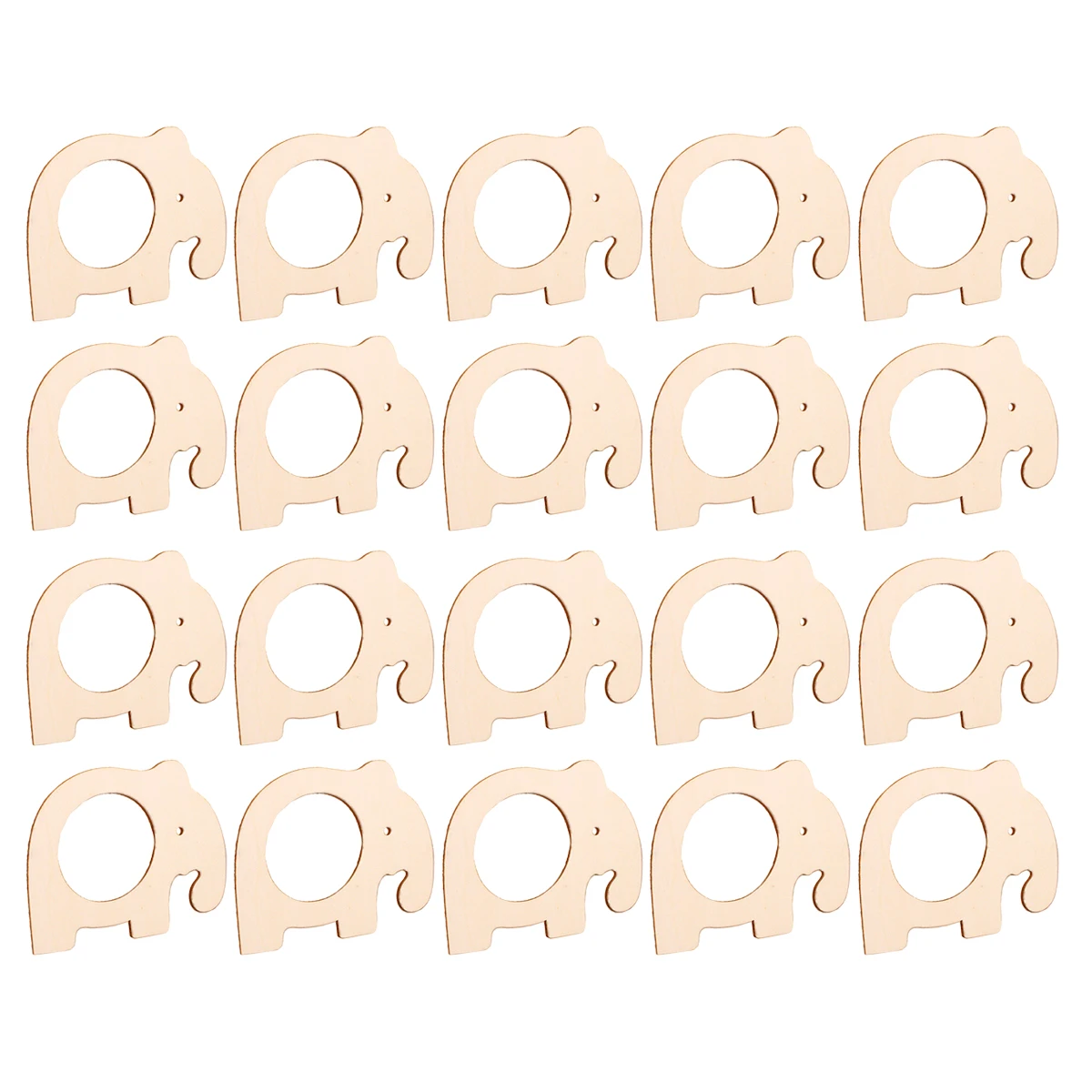

20pcs Wooden Napkin Rings Elephant Shape Perfect for Wedding Banquets Dinner Parties Table Accessories Kitchen Barware