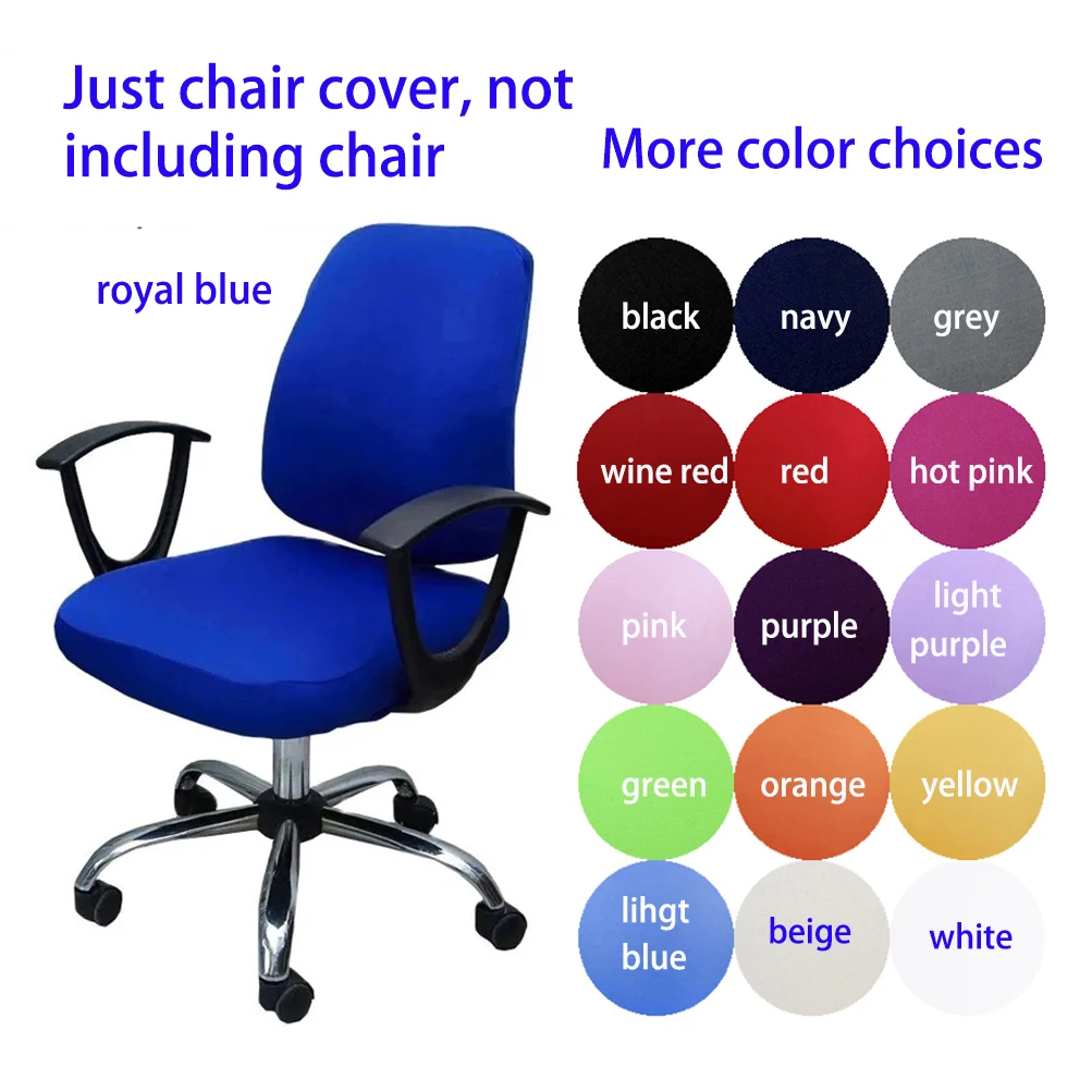 Office Chair Cover With Back Chair Covers Solid Color Computer Game Seat Cover Universal Anti-dust Elastic Armchair Slipcover