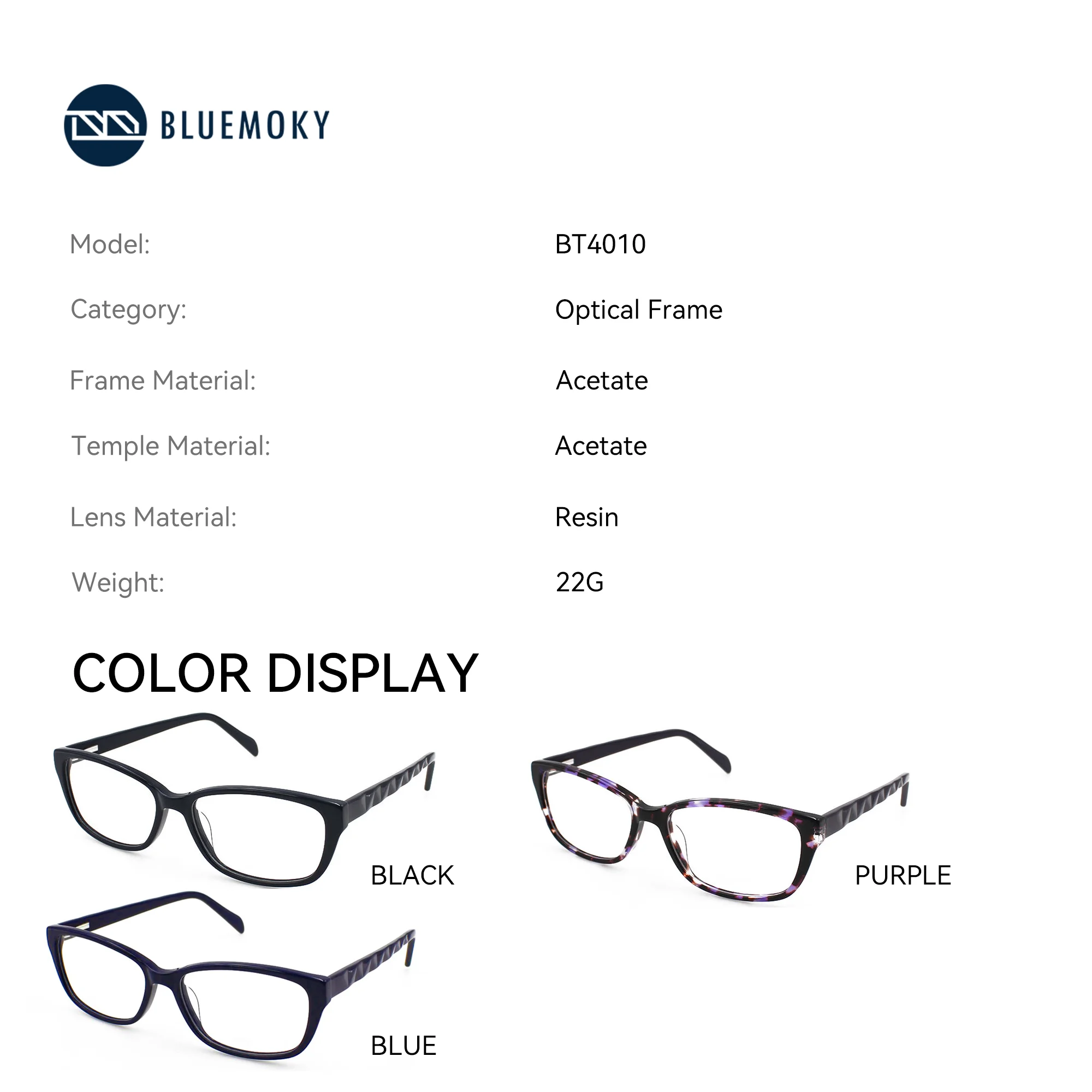 Прямоугольные ацетатные очки BLUEMOKY по рецепту, женские квадратные прогрессивные оптические очки с изменением цвета, анти-синий свет, близорукость