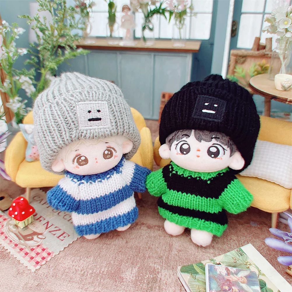 Doll Woolen Hat for Dollhouse Miniature Color Match Hat Kawaii Cute Doll Accessories for 17cm Labubu for 15cm cotton doll