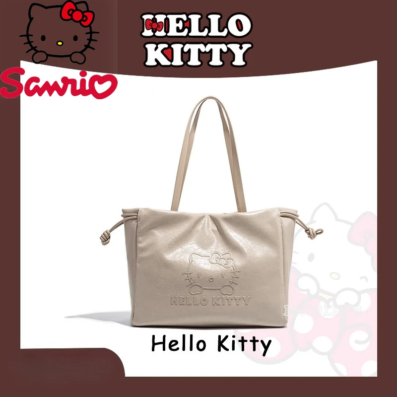 

Hello Kitty новая женская сумка Элитный бренд, оригинальная женская сумка на плечо, модная повседневная сумка-тоут с героями мультфильмов, большая вмести...
