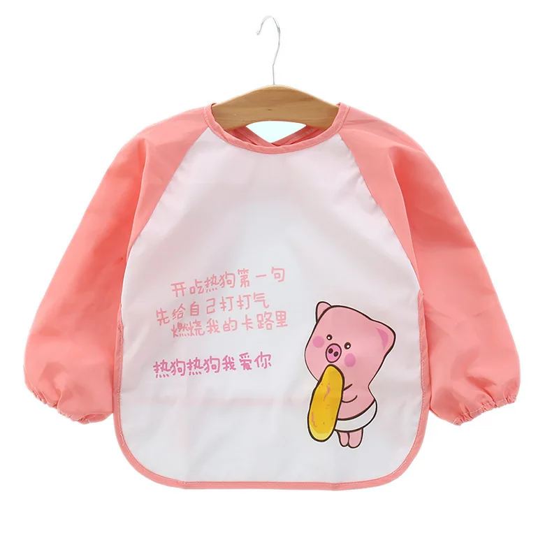 Girl Boy Baby Chid Bibs New Cute Stuff Toddler Oil Resistant Waterproof Long Sleeve Art Smock Feeding Apron