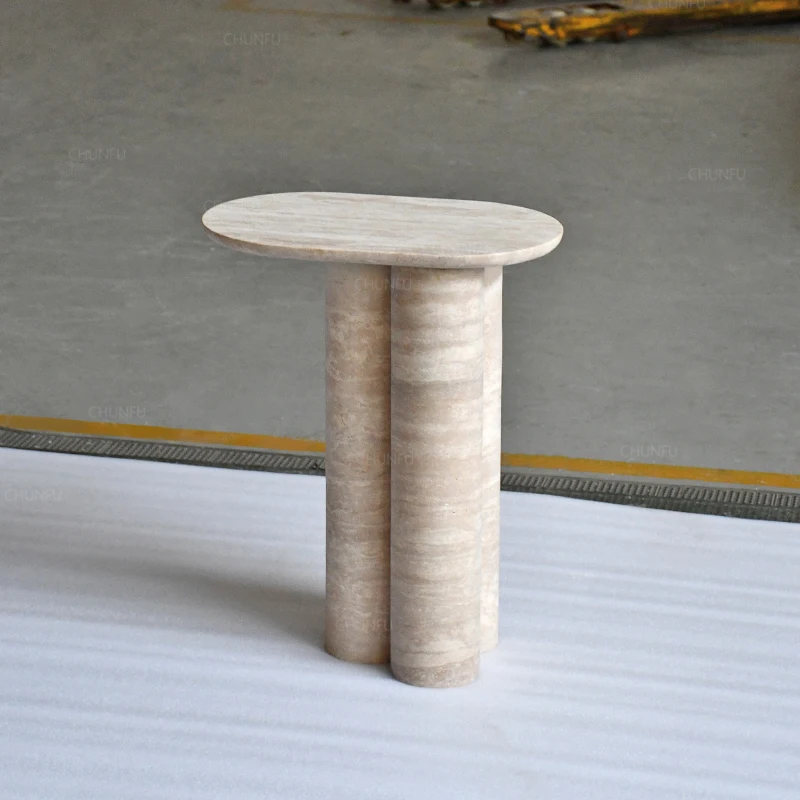 Modern luxury hotel living room furniture limestone coffee table living room natural marble side table