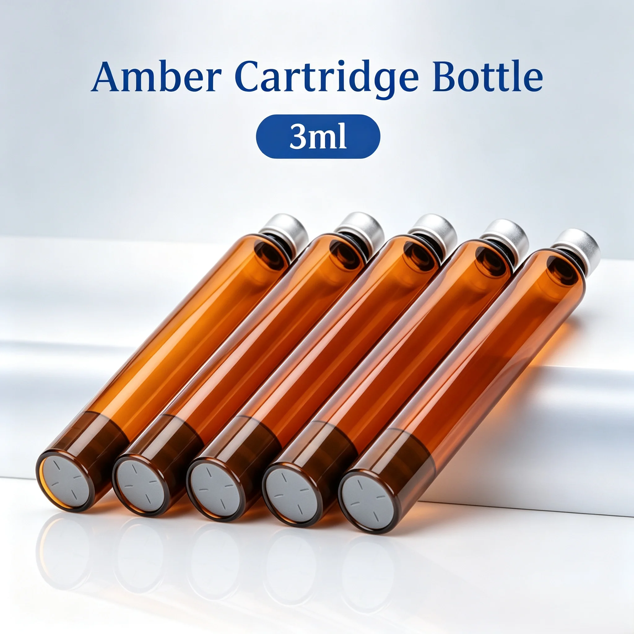 100Pcs Disposable Sterile 3ml Insulin Cartridges Individually Sealed Independent Packaging Replacement Cassette Bottle
