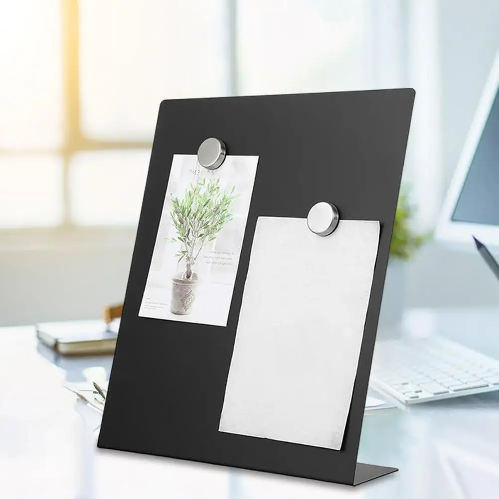 Tablero magnético de pie Tablero de notas de metal con superficie magnética para uso doméstico de oficina Soporte de exhibición de escritorio para notas para notas para notas