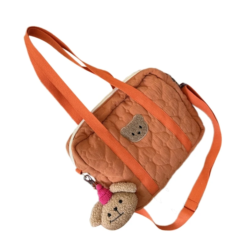 Bolso bandolera Bolsa almacenamiento viaje Bolsos hombro oso bordado Bolso acolchado