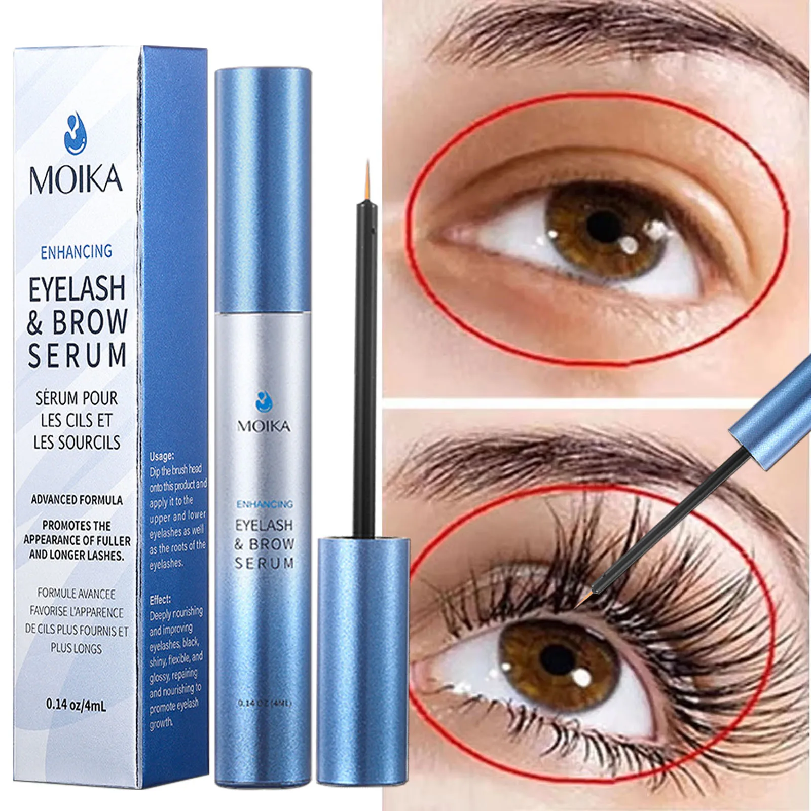 Siero per la crescita rapida delle ciglia 7 giorni Ciglia naturali Sopracciglio Enhancer Più lungo Più pieno Più spesso Ciglia Prodotti per il trattamento Cura degli occhi Trucco