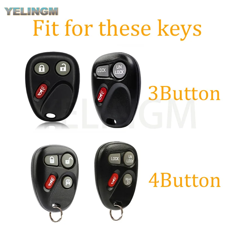 For Chevrolet S10 Silverado Suburban Tahoe for GMC Sierra Sonoma Yukon 3/4 Buttons TPU Car Key Cover Case Auto Rempte Shell Fob