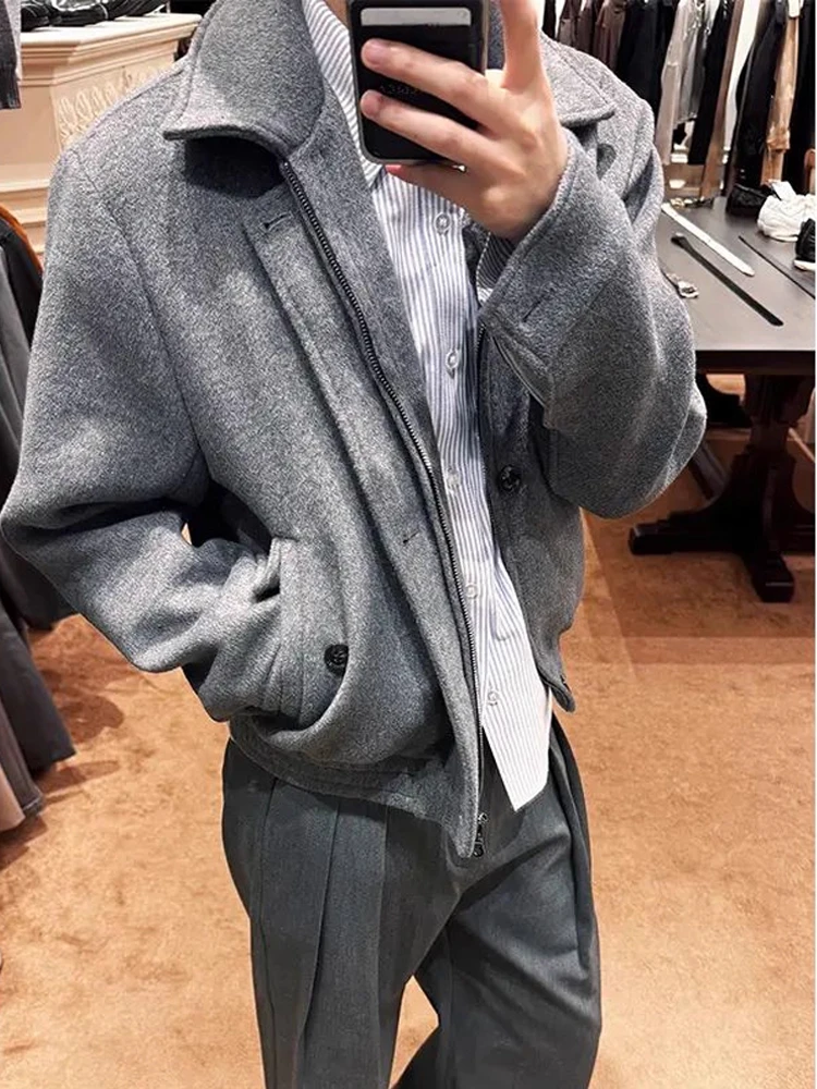 

Мужская шерстяная куртка Cleanfit, осенне-зимний модный брендовый высококачественный топ с зажимом на плечах, топ в американском стиле ретро