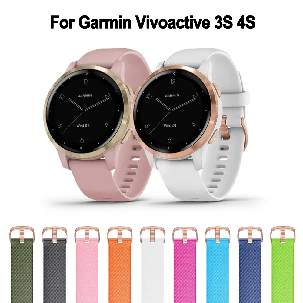 18mm Watch Band For Garmin Vivoactive 3S 4S Venu 2S Vivomove 3S Sport Silicone Smartwatch Band Wrist Straps For Venu2S Bracelet