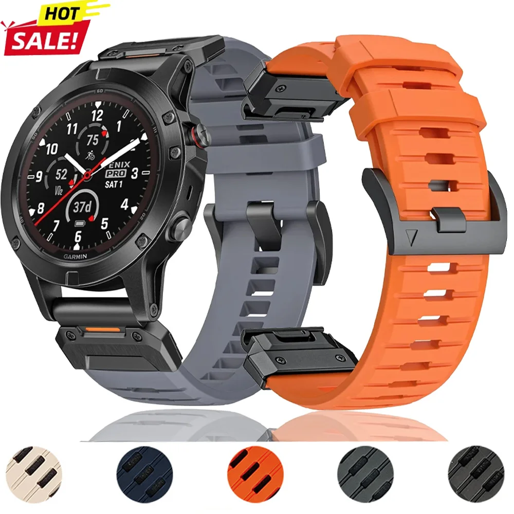 22mm 26mm Silikon-Uhrenarmband für Garmin Fenix 8 7X 7Pro Epix Pro Gen2 Epix Gen2 Enduro 3 5XPlus Schnellwechsel-Armband Fluorkautschuk