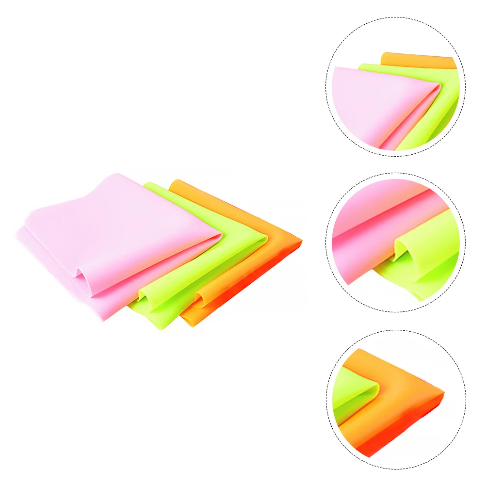 

3pcs Silicone Placemat Kids Table Mat Heat Insulation Non Skid Water Resistant Soft Durable Lightweight Tableware Mat for Home