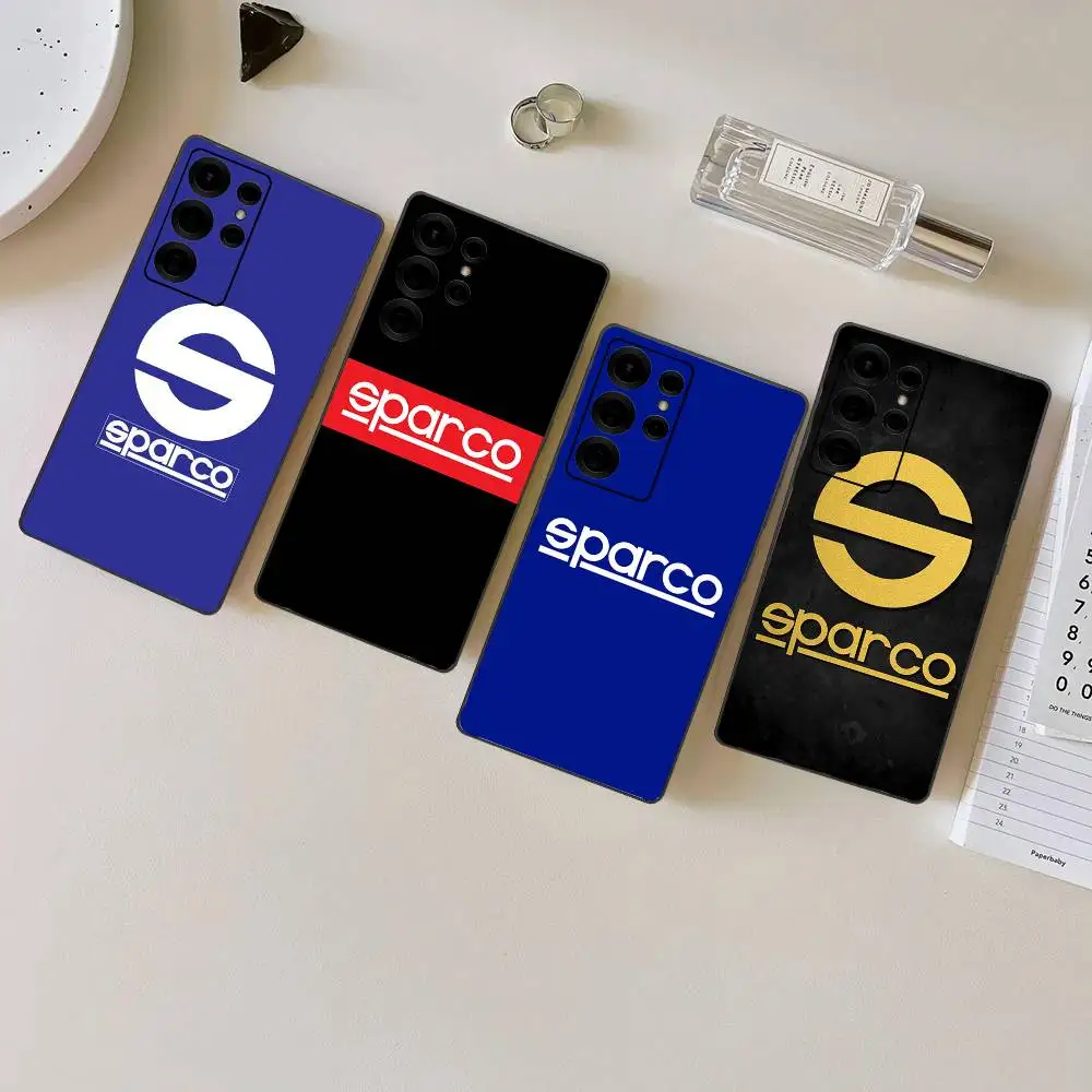 Funda de teléfono con logotipo S-Sparco para Samsung S 24 fe 25 Ultra plus 20 lite 21 30 22 23 24 22 Ultra 5G Fundas