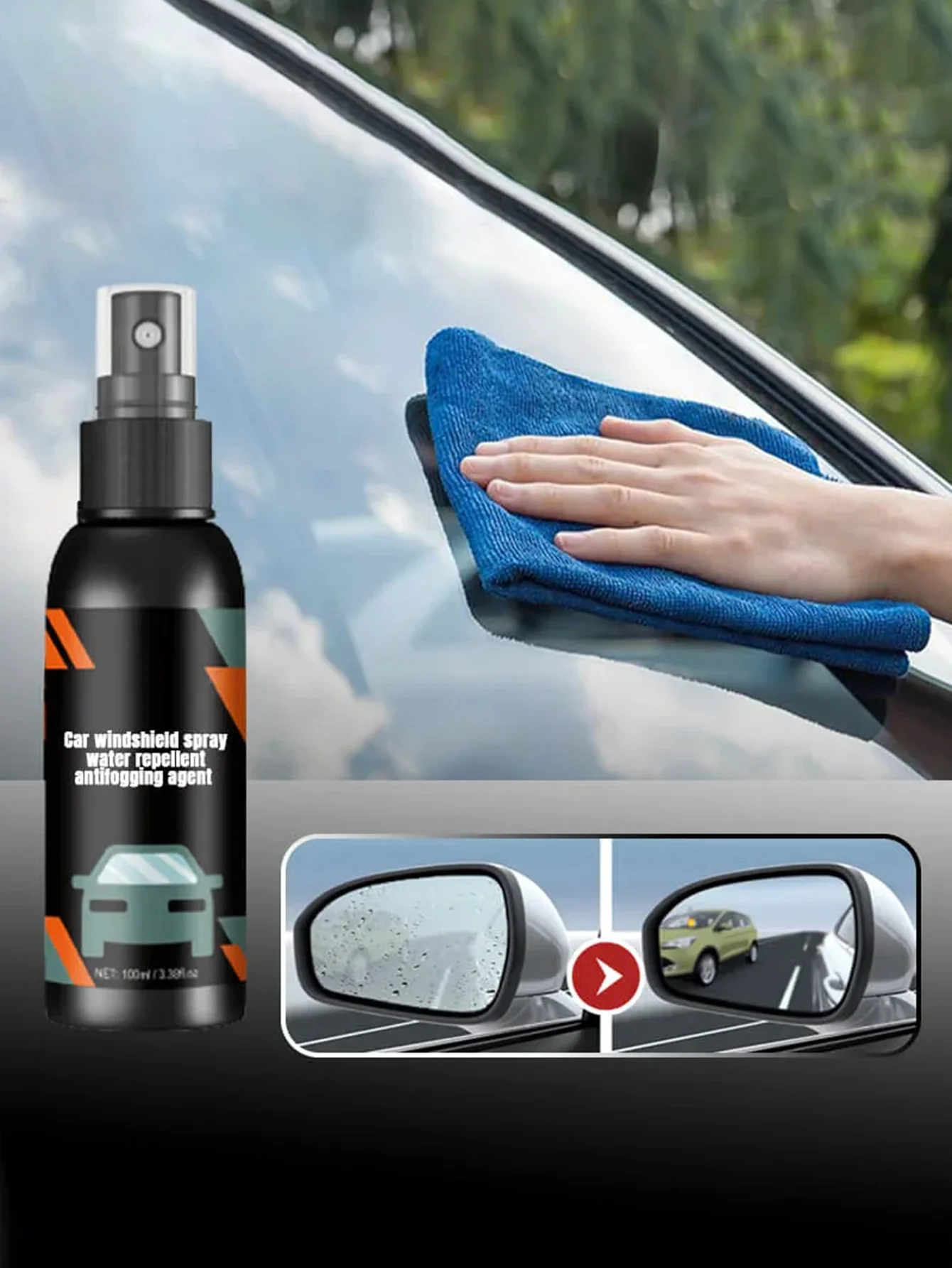 100ML Anti-fog Windshield Treatment Spray Anti Rain Coating Auto Windshield Mirror Repellent Car Glass Spray Auto Accessories