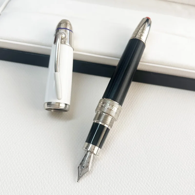 Limited Edition MB Great Feature Jimi Hen·drix Tintenroller, schwarzer Schaft, weiße Kappe, feine Gravur, Platin-Clip