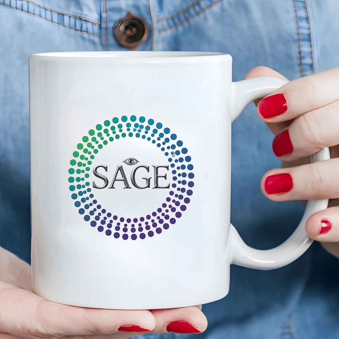 

11oz Mug + SAGE Metallic Logo + Kids Full-Color Gradient Cup Christmas Family Office Creative Cup