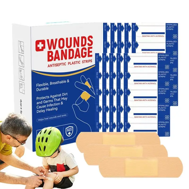 Wound Plaster Strip 50Pcs Flexible Wound Plaster Patches Wound Plaster For Wound Care Adhesive Pad Health Care Knee Protector