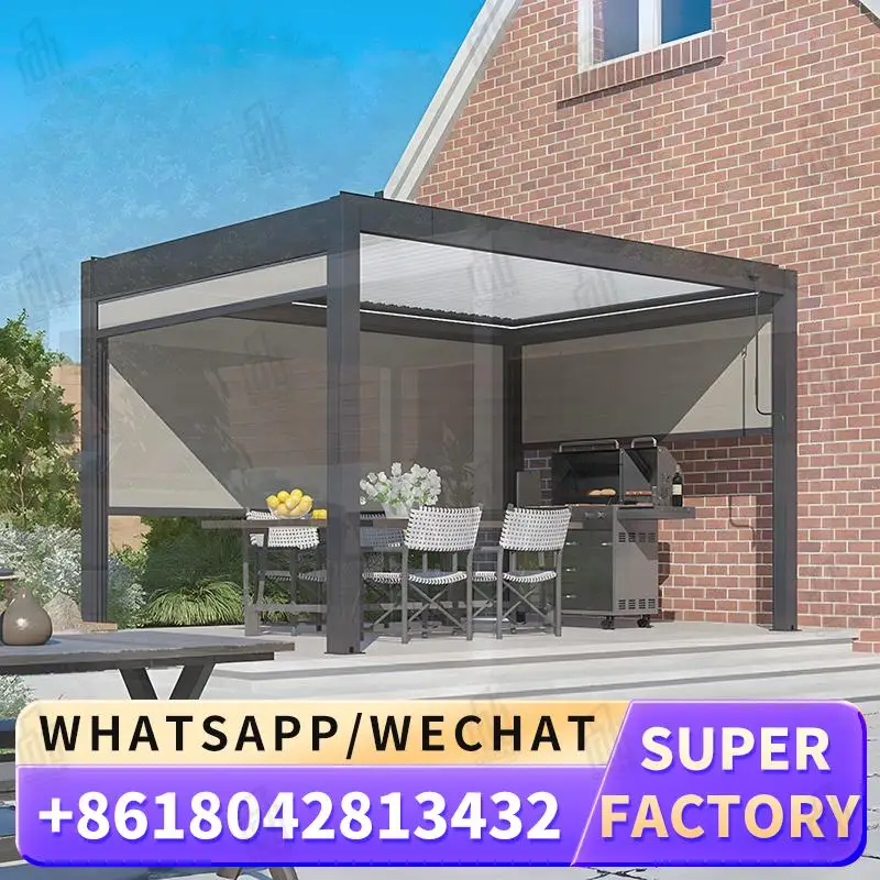 

Motorized Louvered Outdoor Pergola with Greenhouse Function Bioclimatic Design for Garden Patio Backyard Louver Pergola