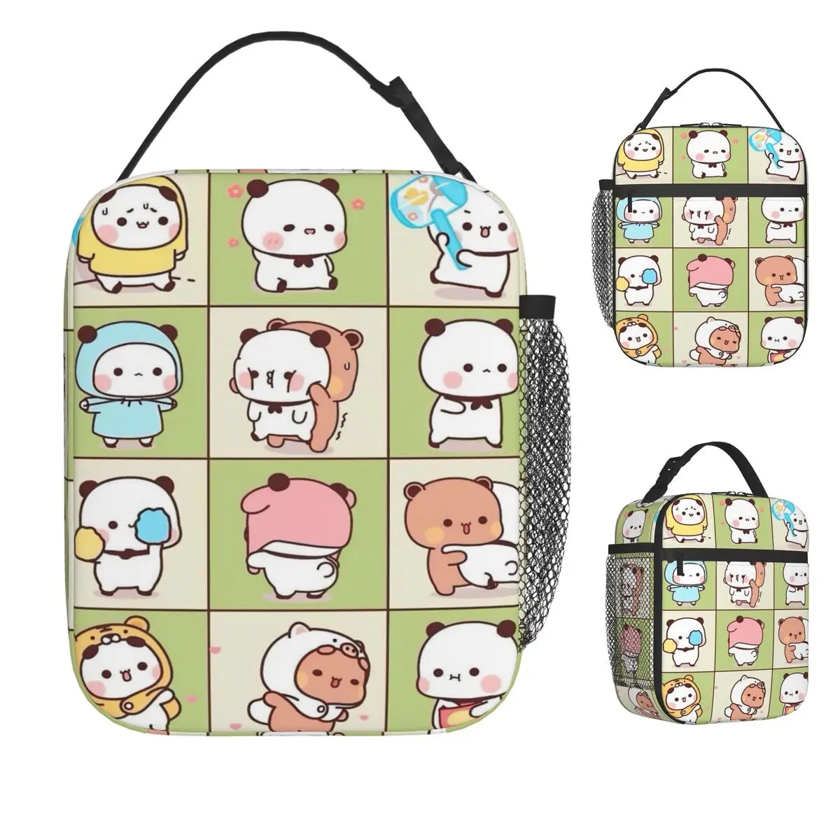 Bubu Dudu لطيف الكرتون الدب شخصية الغداء حقيبة Kawaii الباندا العمل علب الاغذية للطفل لطيف حمل أكياس الغذاء أكسفورد حقيبة للحفاظ على البرودة