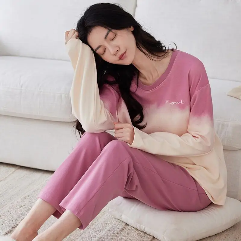 Hot 2026Spring Summer New Women Fashion Soft Skin Friendly Comfort Sleepwear Long Sleeve Casual Loose Outerwear Home Clothingset
