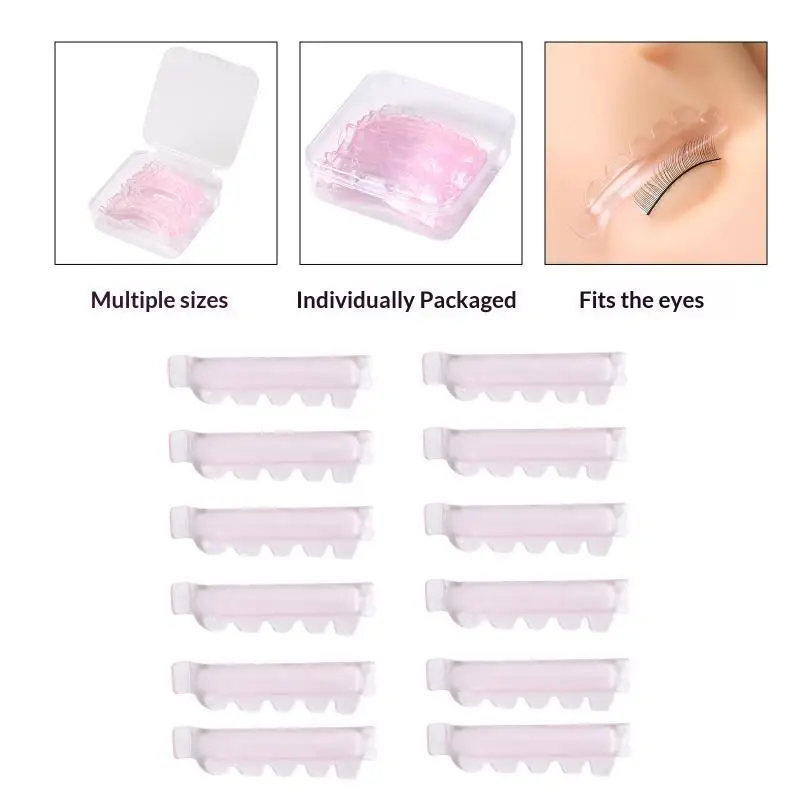 New 12Pcs/6size Lash Lift Pads, Jelly Lash Lift Rods Self Adhesive Silicone Pads C-Curl Eyelash Lifting Shield,DIY Use At Home - view 4