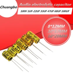 10PCS 100V Audio Non Polarized Capacitors 1uF 1.5uF 2.2uF 3.3uF 4.7uF 5.6uF 6.8uF 10uF 22uF 33uF 47uF 68UF 100UF