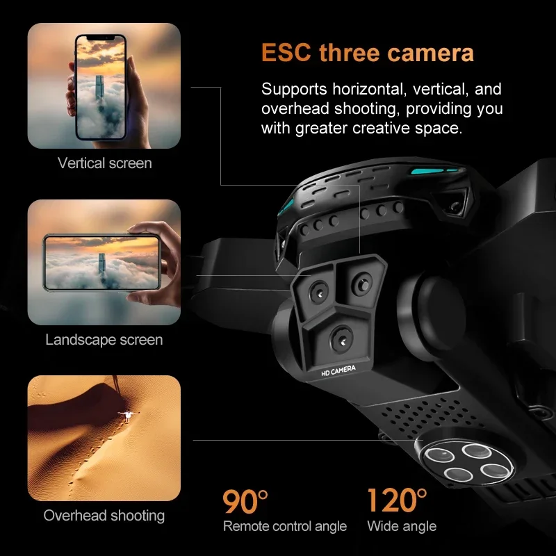 New KY605S Mini Drone 4K HD Dual Camera Professional Obstacle Avoidance Optical Flow Position Aerial Photography RC Drone