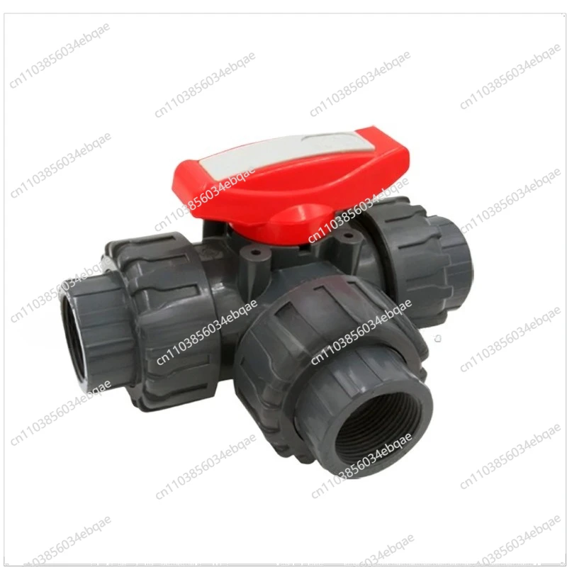 For Three-way Valve PVC Plastic Three-way Ball Valve 32mm-DN25 Corrosion-resistant Full Diameter