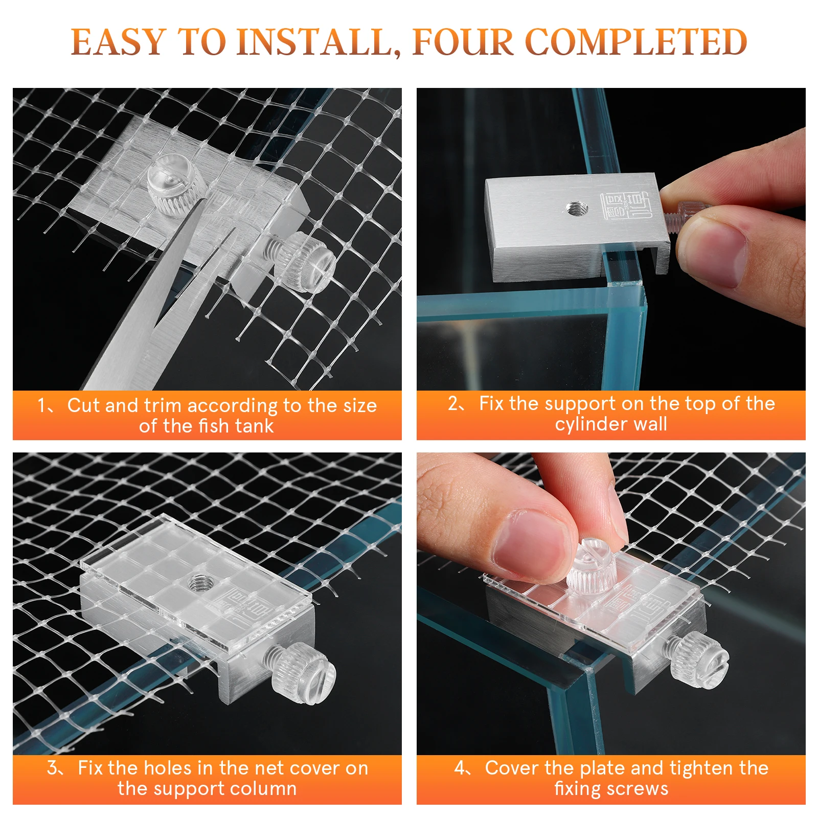 

1 set Aquarium Anti-jumping S Size Escape-Proof Mesh Adjustable Fish Tank Fish Tank Net Mesh Cover Escape Proof Pet Supplies