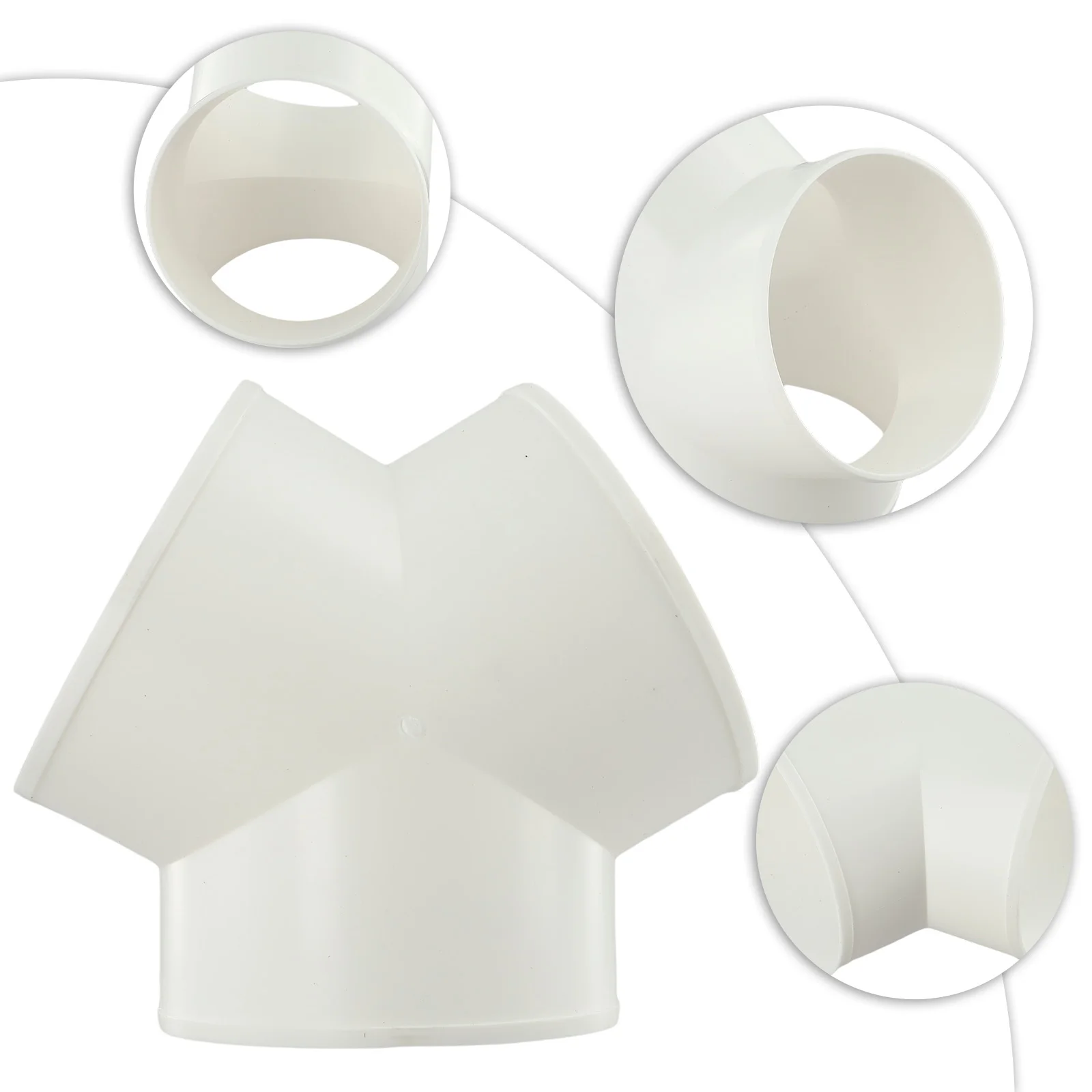 200mm/7.9in PVC Y Shape Ducting Splitter High-quality PVC Material Solid Plastic Ducting Versatile Compatibility Airtight Fit