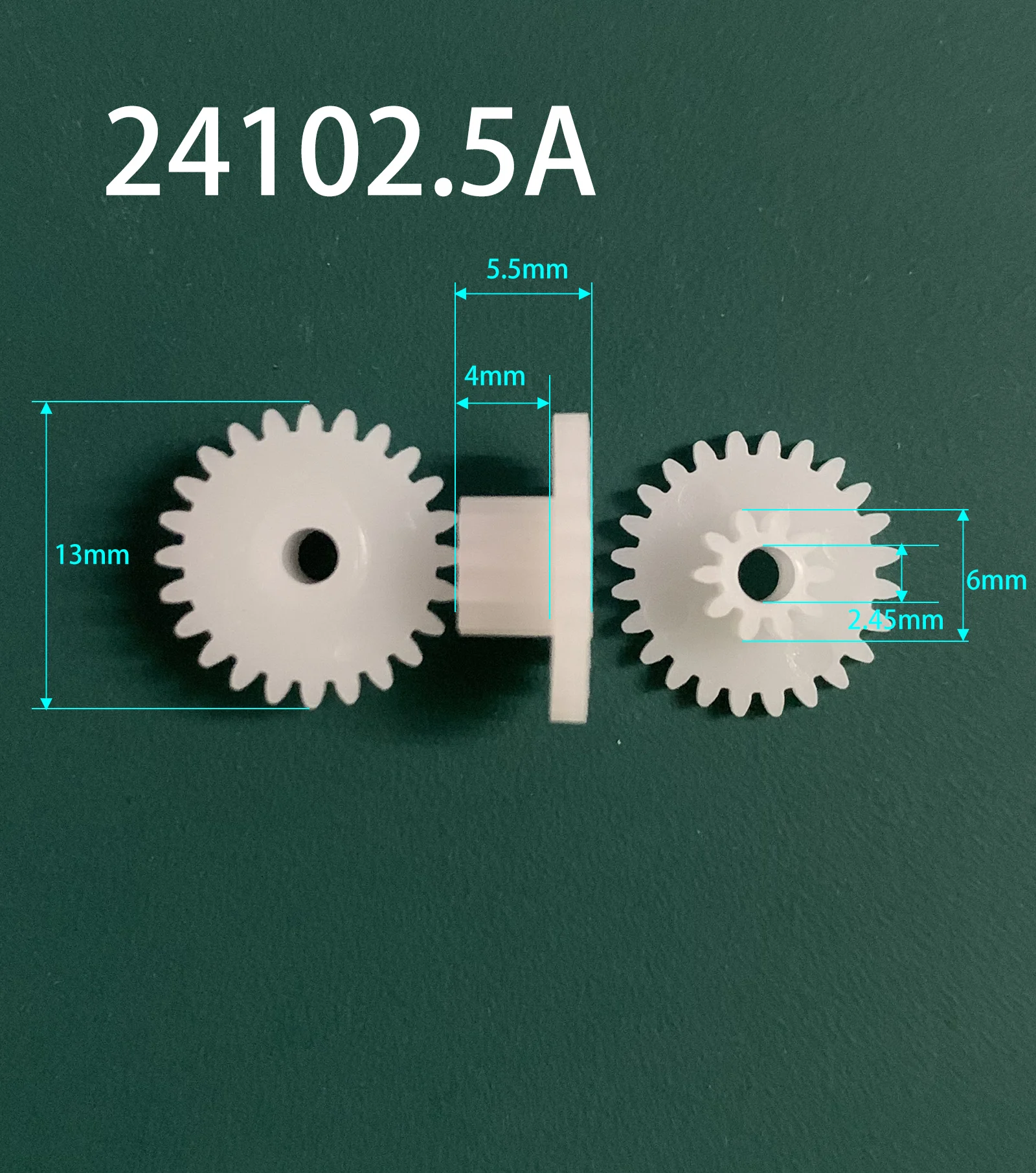 24102.5A 0.5M Gear 13mm Diameter 24 Teeth 10 Teeth POM Plastic Pinion 2.5MM Motor Shaft Toy Parts Wheels 10pcs/lot