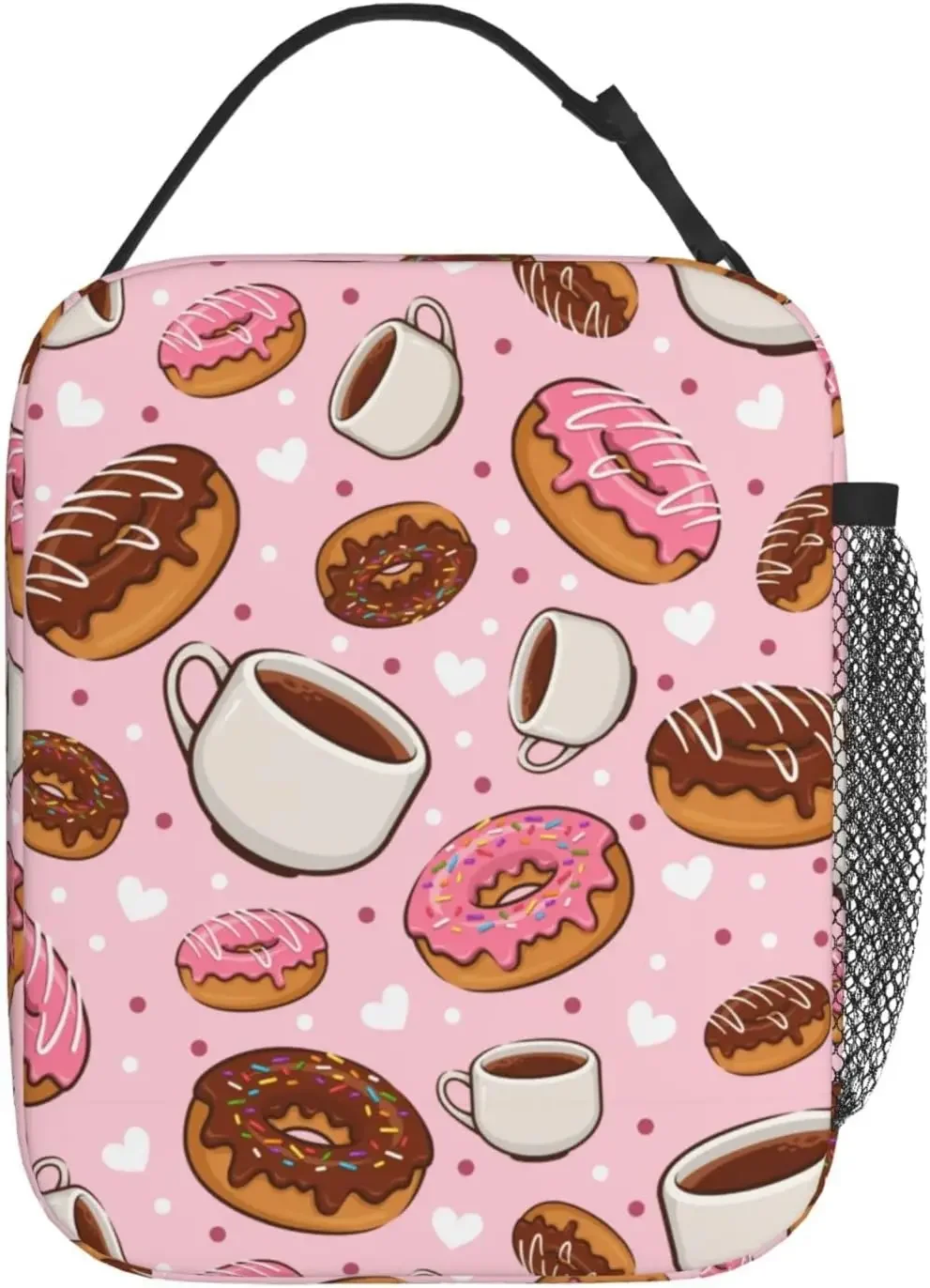 Lunch Bag Men Women Donut And Coffee Lunch Bags Reusable Insulated Thermal Lunch Box Portable Tote Bag Cooler Picnic Bag