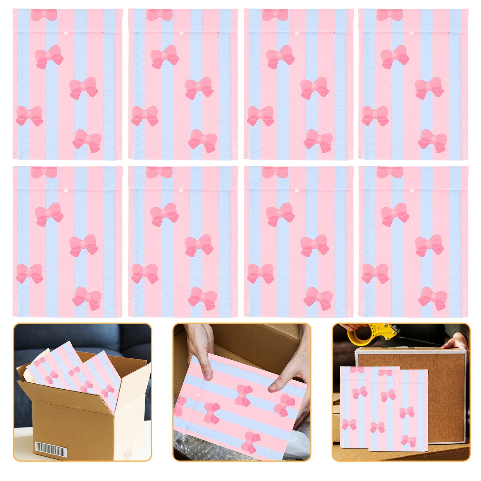 

10pcs Butterfly Bow Mailing Bags Shockproof Thickened Shipping Envelopes For Clothing Packaging Bubble Mailer Delivery Pouches