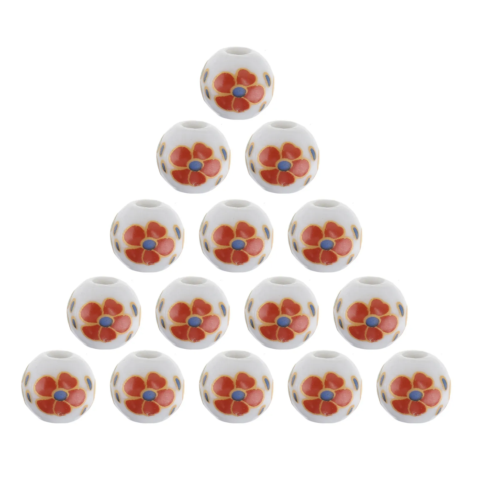 50Pcs Ceramic Scattered Beads DIY Jewelry Accessories Unique Flower Shape Bright Colors Scattered Beads Decor DIY Accessories