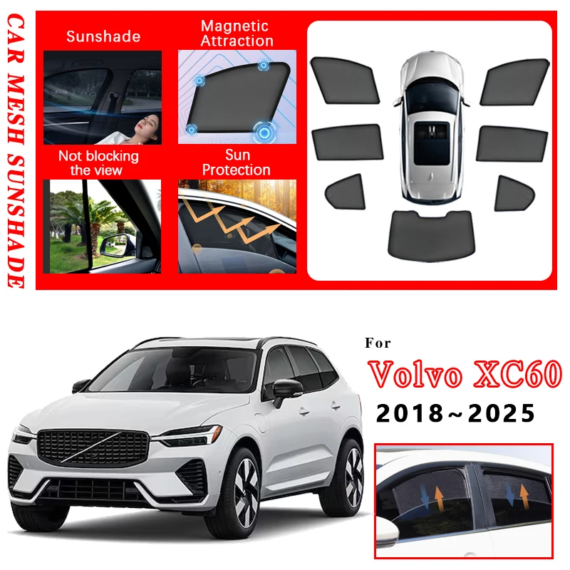 

Автомобильные солнцезащитные козырьки для Volvo XC60, аксессуары 2018 2019 2020 ~ 2025, антигрязный чехол, солнцезащитный крем, солнцезащитный козырек, солнцезащитные козырьки
