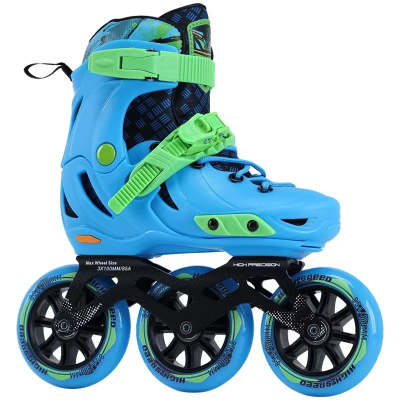 Children's Adjustable Inline Skates Shoes, Big Three Roller, Speed Race, Skating, Beginners, Male and Female, Teenagers