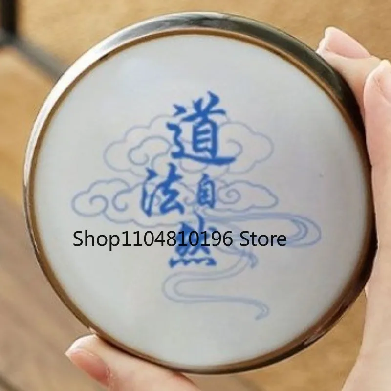 New Ceramic Ru Ware Tea Coaster Crackle Glaze Round Nature Pattern Teapot Stand