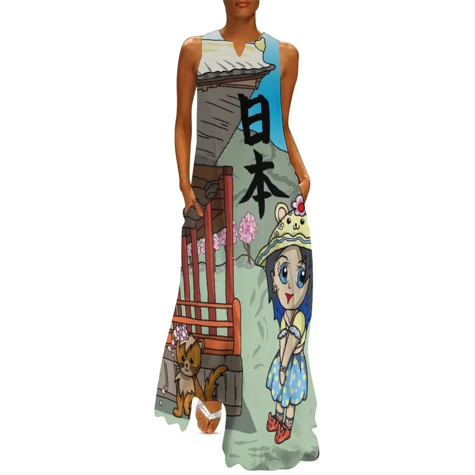 

Cherry blossoms at the Japanese shrine Long Dress elegant women's dresses sale elegant guest wedding dress Dress