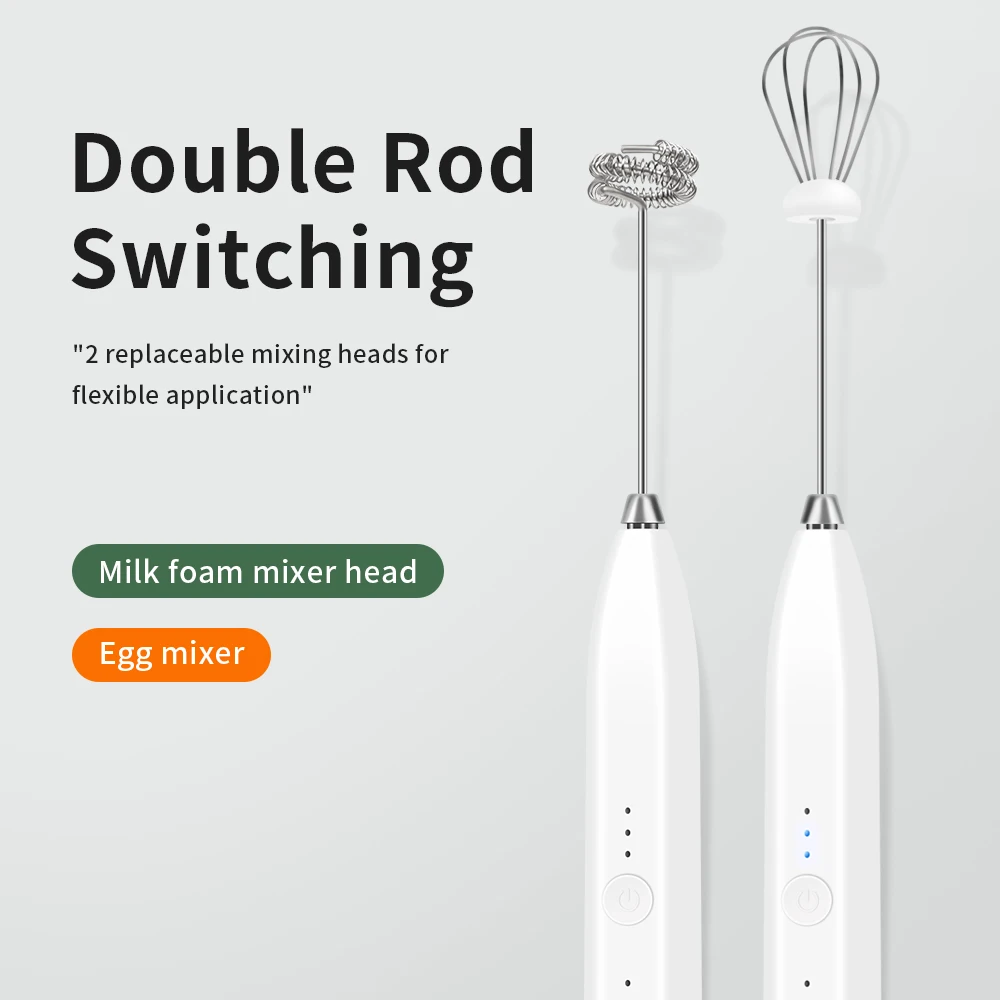 

Handheld Electric Milk Frothers Rechargeable Wireless Blender Egg Beater Milk Foam Baking Mixer Coffee Maker Kitchen Tools